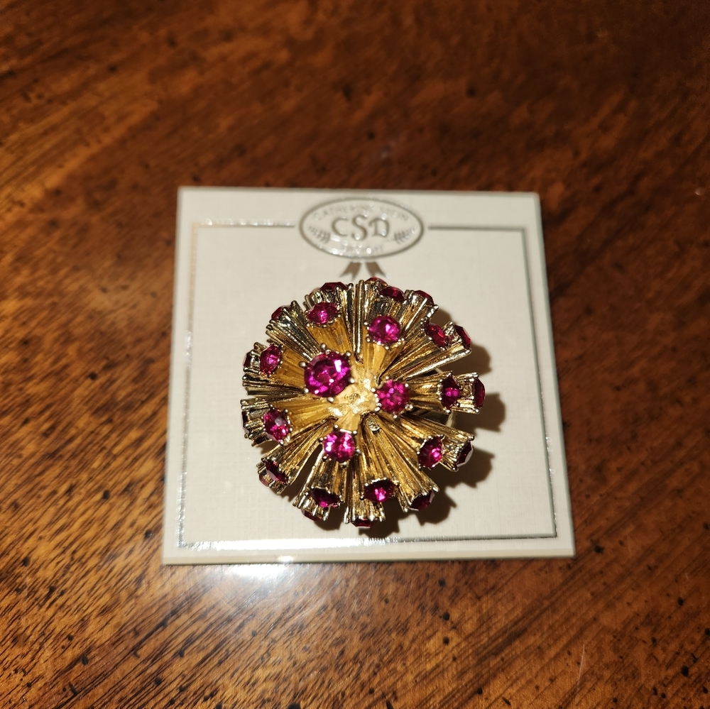 Catherine Stein Gold and Pink Floral RING